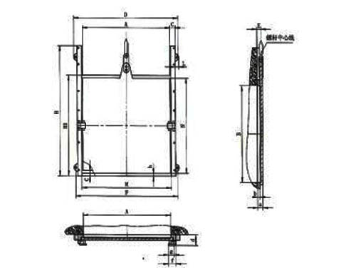 PZ型0.8*0.8米平板單向止水鑄鐵閘門安裝結構圖