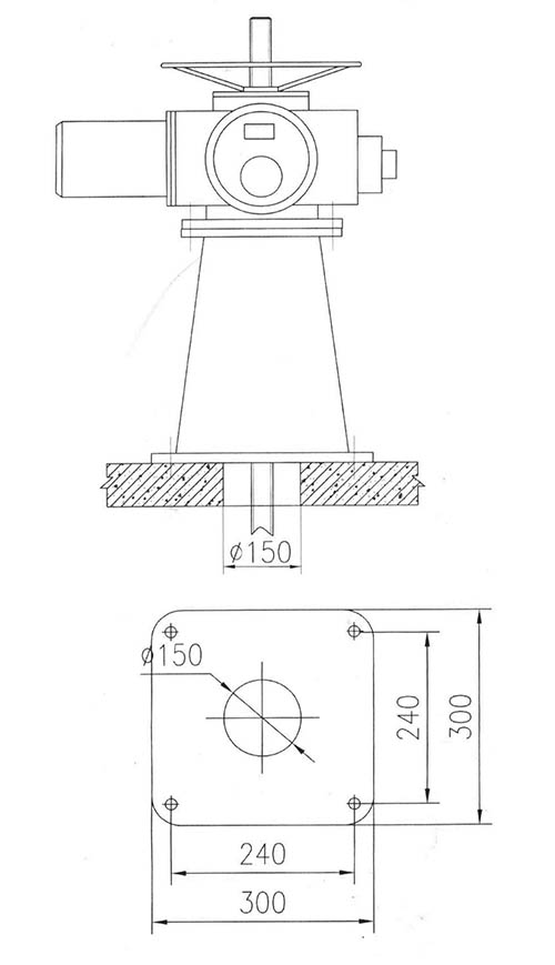 山西qda手電兩用啟閉機安裝布置圖