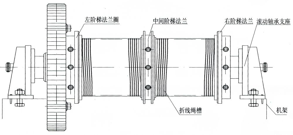 QPG系列高揚(yáng)程卷?yè)P(yáng)式啟閉機(jī)機(jī)構(gòu)示意圖(萊伯斯)